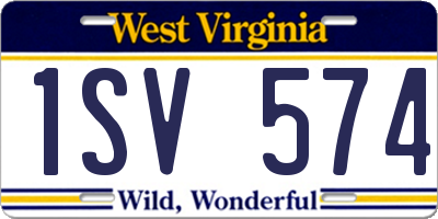 WV license plate 1SV574