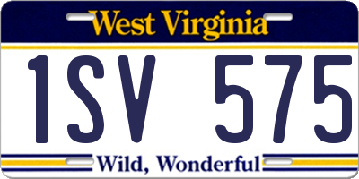 WV license plate 1SV575