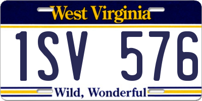 WV license plate 1SV576