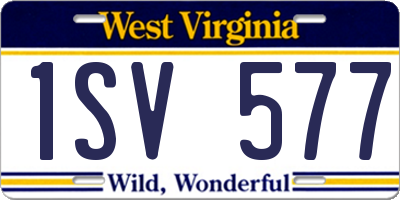 WV license plate 1SV577