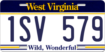 WV license plate 1SV579