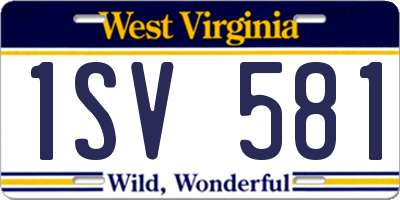 WV license plate 1SV581