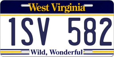 WV license plate 1SV582