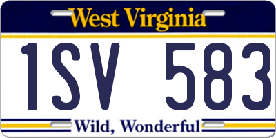WV license plate 1SV583
