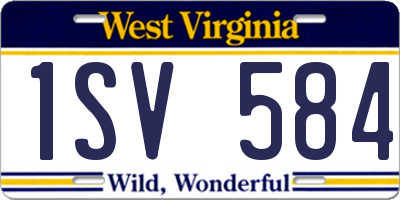 WV license plate 1SV584