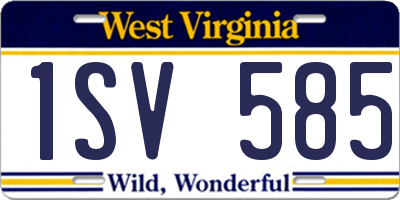 WV license plate 1SV585