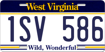 WV license plate 1SV586