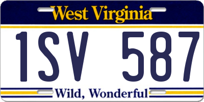 WV license plate 1SV587