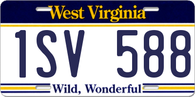 WV license plate 1SV588