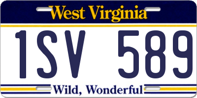 WV license plate 1SV589