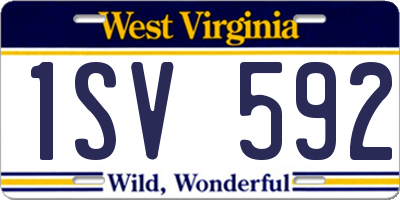 WV license plate 1SV592