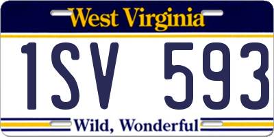 WV license plate 1SV593