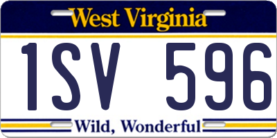 WV license plate 1SV596