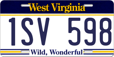 WV license plate 1SV598