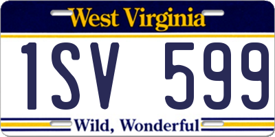 WV license plate 1SV599