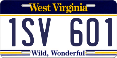 WV license plate 1SV601