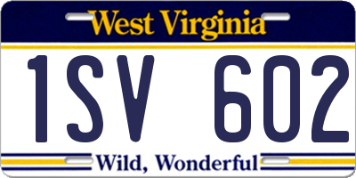 WV license plate 1SV602