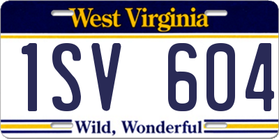 WV license plate 1SV604