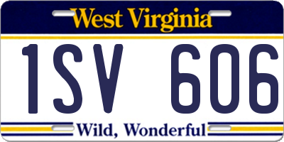 WV license plate 1SV606