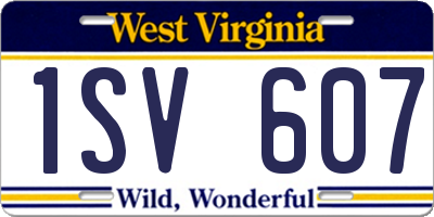 WV license plate 1SV607