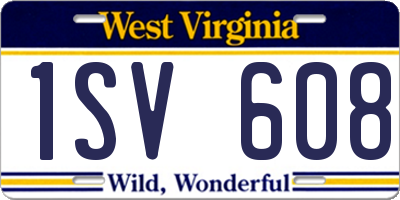 WV license plate 1SV608