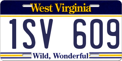 WV license plate 1SV609