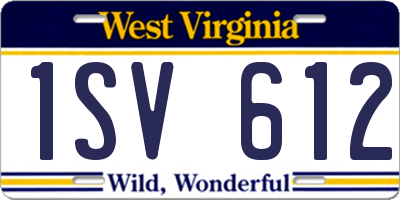 WV license plate 1SV612
