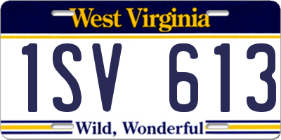 WV license plate 1SV613