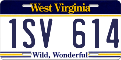 WV license plate 1SV614