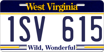 WV license plate 1SV615