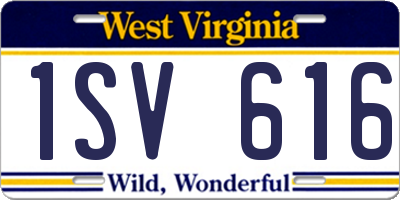 WV license plate 1SV616