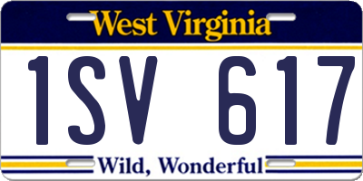 WV license plate 1SV617