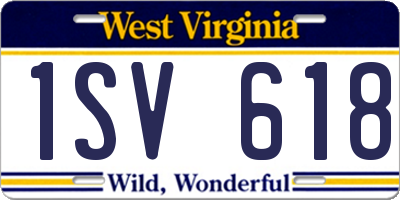 WV license plate 1SV618
