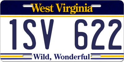 WV license plate 1SV622