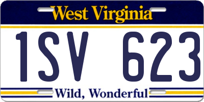 WV license plate 1SV623