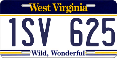 WV license plate 1SV625