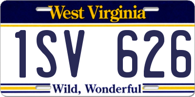 WV license plate 1SV626