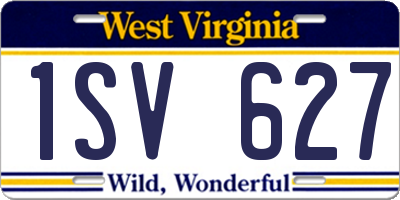 WV license plate 1SV627