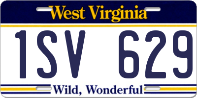 WV license plate 1SV629