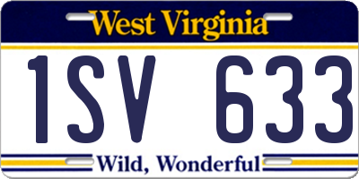 WV license plate 1SV633