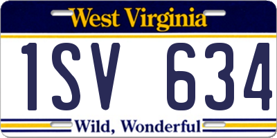WV license plate 1SV634