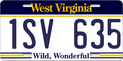 WV license plate 1SV635