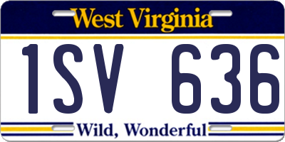 WV license plate 1SV636