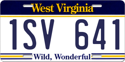 WV license plate 1SV641