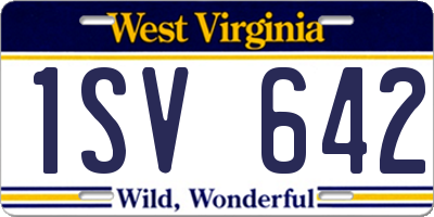 WV license plate 1SV642