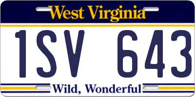WV license plate 1SV643