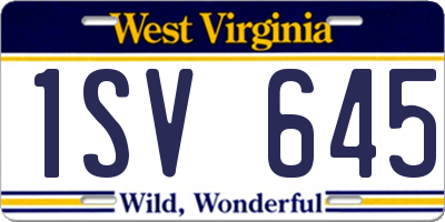 WV license plate 1SV645