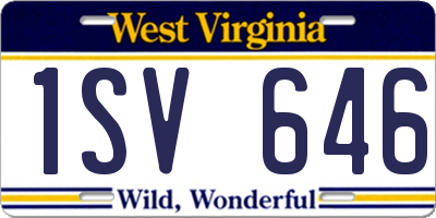 WV license plate 1SV646