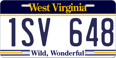 WV license plate 1SV648