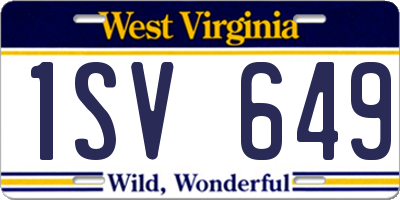 WV license plate 1SV649